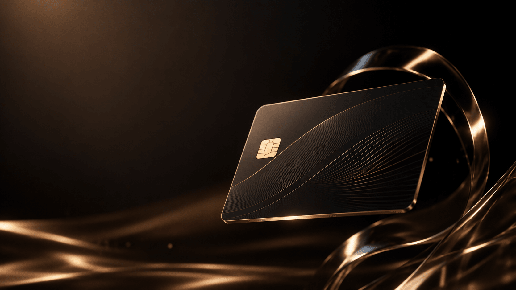 Sentenor premium black and gold debit card on dark silk